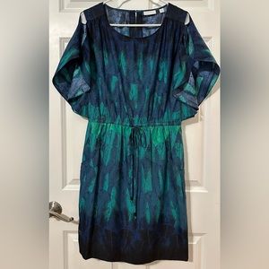 Stunning NY&Co Dress - Medium w/COOL pockets Teal, blue, black -dress up or down